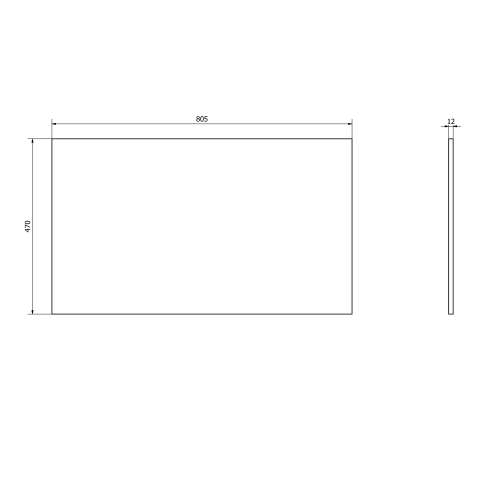 Sapho SKARA deska Rockstone 805x12x470 mm, bílá mat CG023-0101