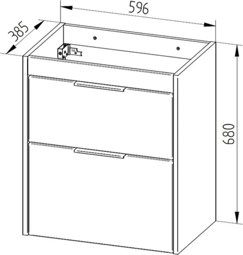 Mereo Vigo, koupelnová skříňka s keramickým umyvadlem 61 cm, dub Riviera CN321