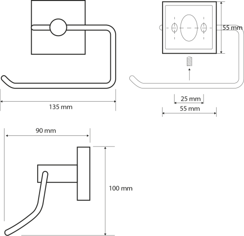 Sapho X-SQUARE držák toaletního papíru, chrom XQ701