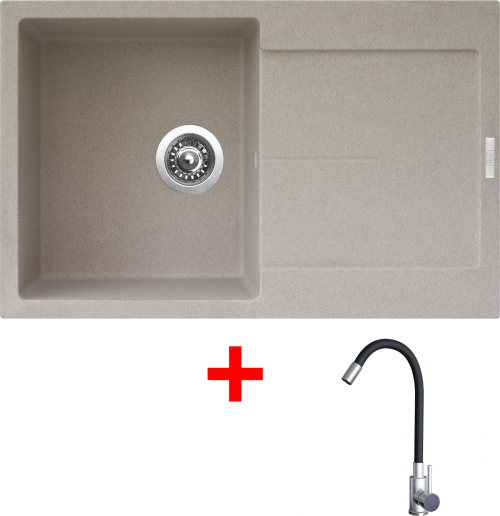 Granitový dřez Sinks ULTIMA 790 Avena + Elasta nerez/černá G21929