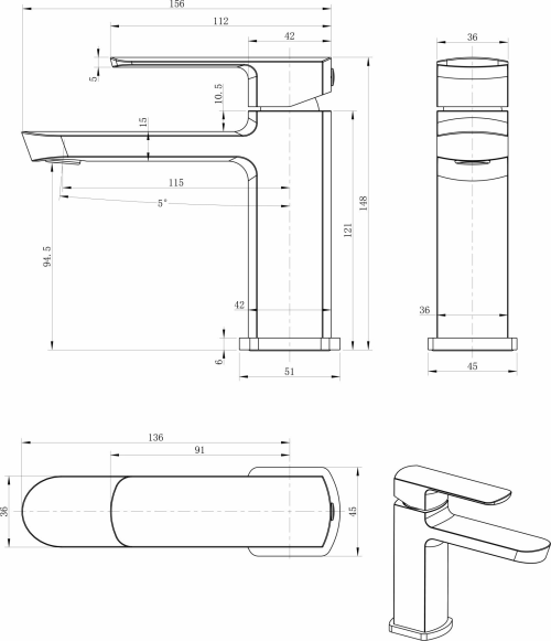 Sapho MIXONA 25 stojánková umyvadlová baterie, chrom MG001