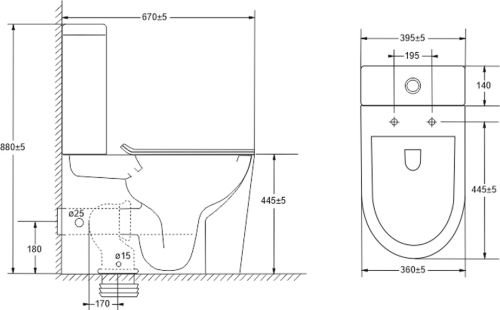 Mereo WC kombi, vyvýšené, vario odpad, kapotované, Smart Flush RIMLESS, keramické vč. sedátka VSD92T1