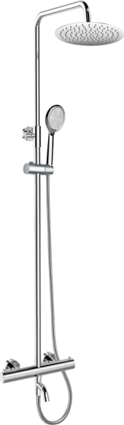 Mereo Termostatická  vanová baterie s  talířovou kulatou slim sprchou, nerez CB60101TSC