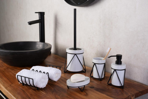Ridder MILA WC štětka na postavení, černá/keramika 2163401