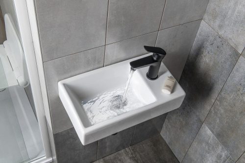 Sapho MINOS keramické umývátko, 45x26cm, baterie vpravo, bílá 4057