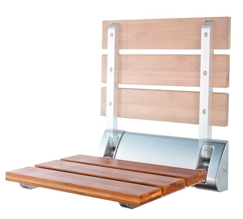 Aqualine RAVO sklopné sedátko do sprchového koutu 32x32, 5cm, bambus AE236
