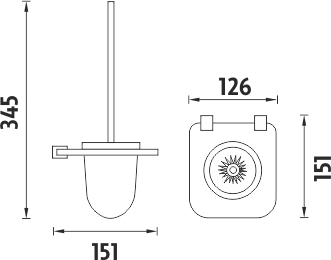 Nimco BORMO Toaletní WC kartáč BR X3-94WN-26