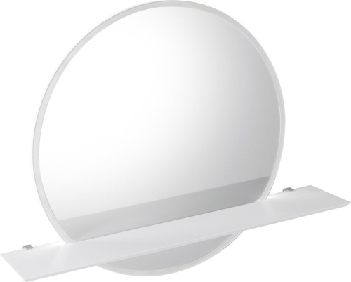 Sapho VISO kulaté zrcadlo s LED osvětlením a policí ø 80cm, bílá mat VS080-01