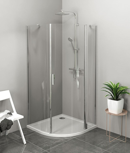 Polysan ZOOM čtvrtkruhová sprchová zástěna 900x900mm, čiré sklo, pravá ZL2615R