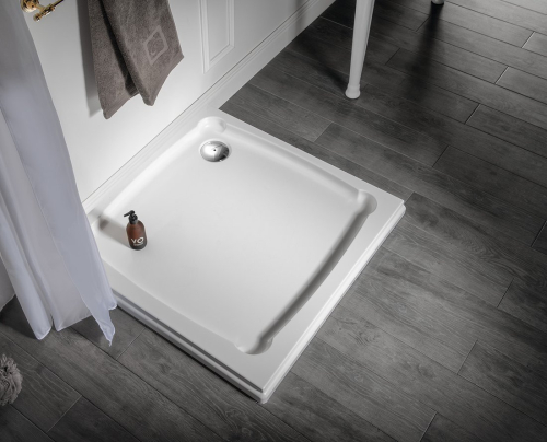 Gelco DIONA sprchová vanička z litého mramoru, čtverec 90x90x7, 5cm, bílá GD009