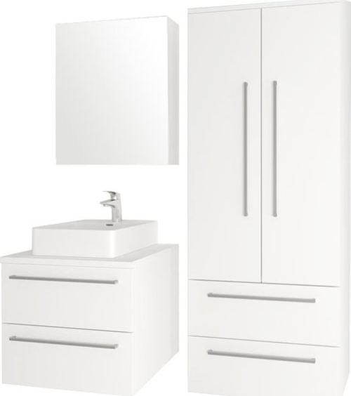 Mereo Bino, koupelnová skříňka s keramickým umyvadlem 121 cm, bílá/dub CN673