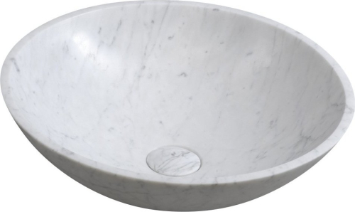 Sapho BLOK kamenné umyvadlo na desku Ø 42 cm, bílá carrara mat 2401-42
