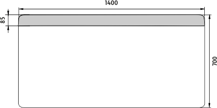 Nimco OBDELNÍKOVÁ - OBLÉ ROHY LED zrcadlo 1400x700 ZP 23008