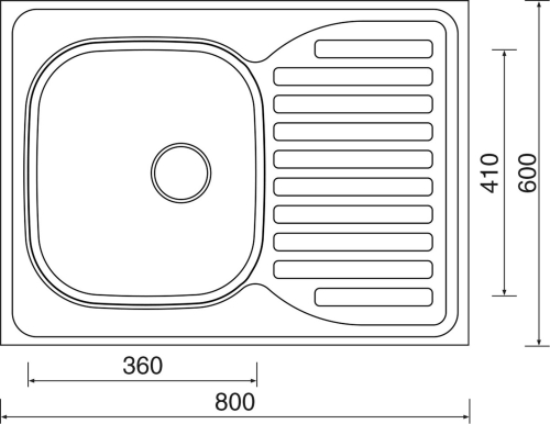 Nerezový dřez Sinks CLP-D 800 M 0,5mm levý matný STSCPM8006005ML