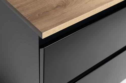 Aqualine ALTAIR skříňka s deskou 78, 5 cm, černá mat/dub emporio AI680-01