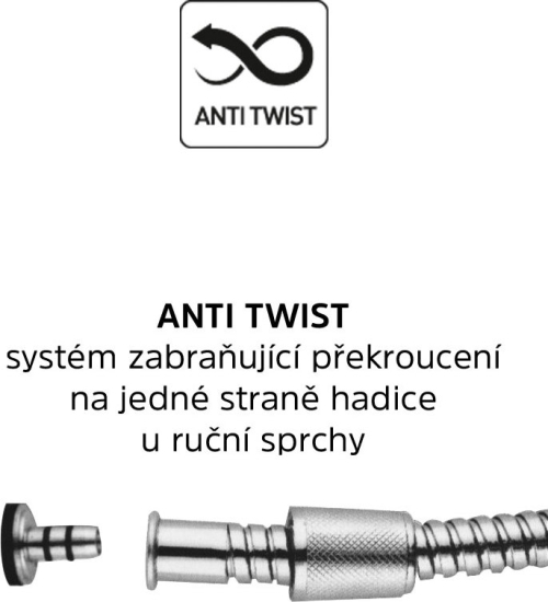 Mereo Sprchový set s tyčí, hadicí, ruční a talíř. kulatou sprchou, bílá CB95001SW1