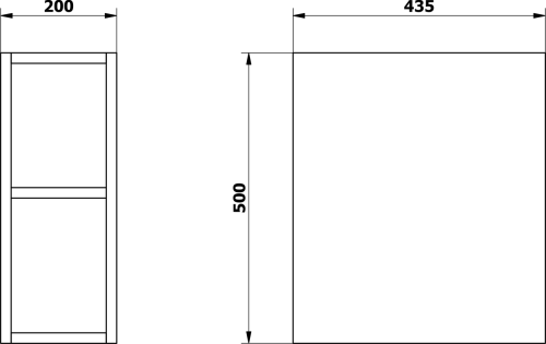 Sapho ODETTA skříňka spodní policová 20x50x43, 5cm, dub alabama DT200-2222