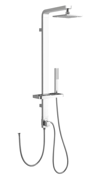 Aqualine SIGA sprchový sloup k napojení na baterii, hlavová, ruční sprcha, chrom SL650