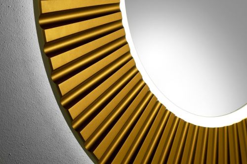 Sapho PRIDE kulaté zrcadlo s LED osvětlením v rámu ø 90cm, bronz PD954