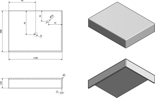 Sapho TAILOR rockstone deska 110x50 cm, provedení límce R TR110R