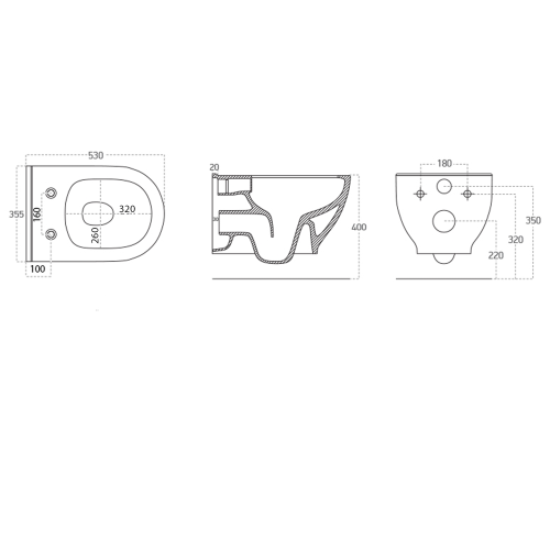 Sapho BRILLA závěsná WC mísa, Rimless, 36, 5x53cm,  latte mat 100614-114