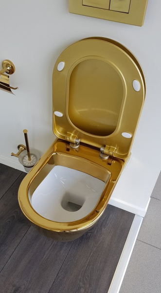CREAVIT PAULA závěsná WC mísa, 35, 5x50cm, zlatá TP325-AK00