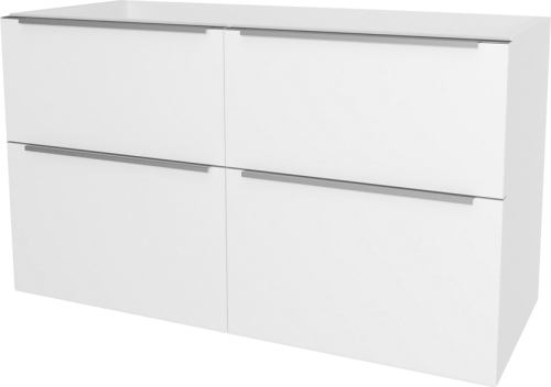 Mereo Mailo, koupelnová skříňka 121 cm, chrom madlo, Multidecor, Bílá lesk perlička CN593SBIEL