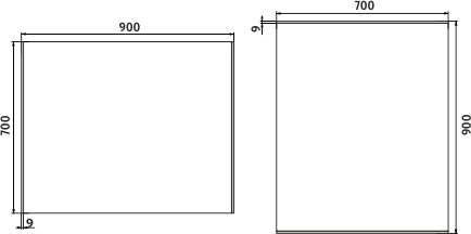 Nimco OBDELNÍKOVÁ - OSTRÉ ROHY LED zrcadlo 900x700 ZP 9019