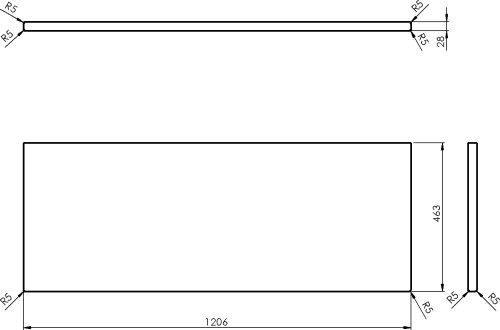 Sapho WOODY deska 1206x28x463mm, masiv přírodní dub WDS120-70