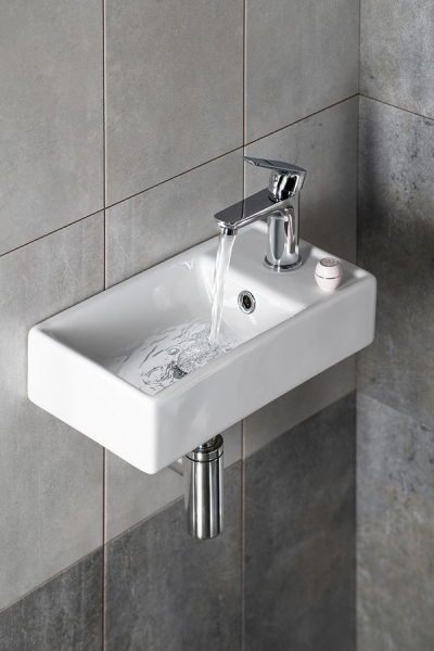 Sapho MINOS keramické umývátko 40x22cm, baterie vpravo, bílá 4059