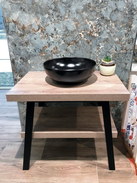 Sapho TWIGA umyvadlový stolek 80x72x50 cm, černá mat/dub Rover VC442-80-4