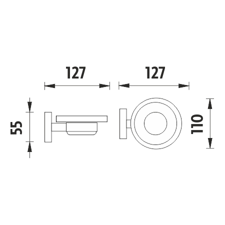 Nimco UNIX nerez Mýdlenka skleněná UNM 13059W-10