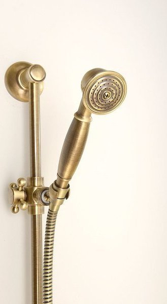 Sapho ANTEA sprchová tyč, posuvný držák, kulatá, 670mm, bronz SAL0036