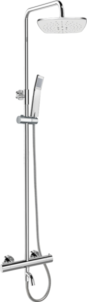 Mereo Termostatická  vanová baterie s  talířovou hranatou slim sprchou, šedá CB60101TSB