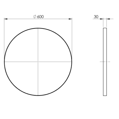 Gedy Kulaté zrcadlo v plastovém rámu ø 60cm, černá 6000