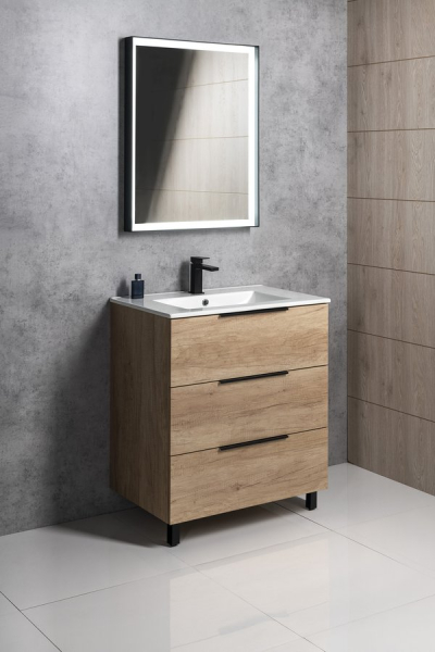 Sapho SORT zrcadlo s LED osvětlením 60x80cm, černá mat ST080