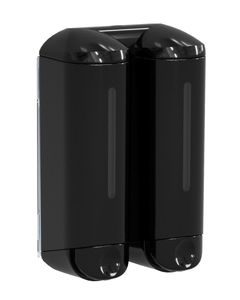 MARPLAST SHOWER MEDIUM dvojitý dávkovač tekutého mýdla, 2x250ml, černá A94803