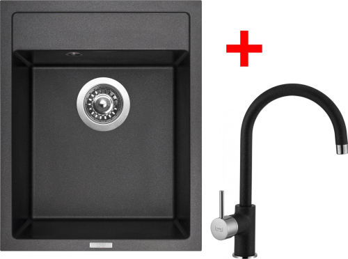 Granitový dřez Sinks CLASSIC 400 Metalblack + Vitalia GR G8374