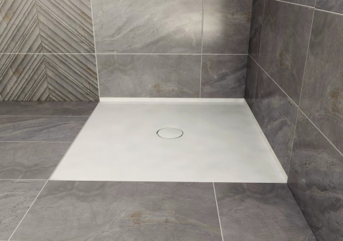Polysan MIRAI sprchová vanička z litého mramoru, obdélník 100x80x1, 8cm, pravá, bílá 73170