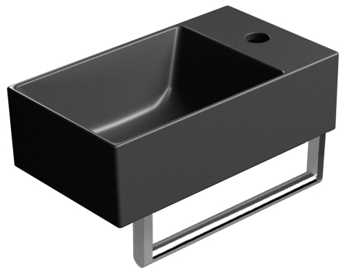 GSI KUBE X keramické umývátko 40x23cm, pravé/levé, černá mat 9484126