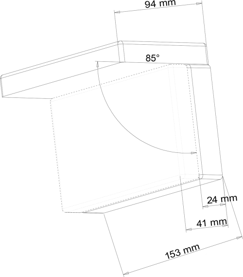 Sapho KASKÁDA nástěnná sprchová hubice, náklopná, šířka 153mm, chrom 5109