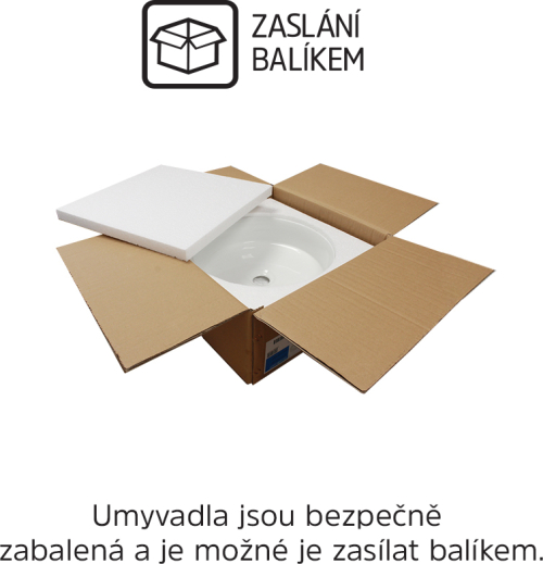 Mereo Umyvadlo na desku i zavěšení s přepadem, 420x425x130 mm, keramické - pro zaslání na paletě UC424212
