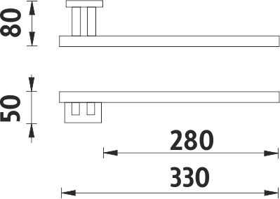 Nimco KEIRA Držák na ručníky pravý do zdi KE 22060P-26