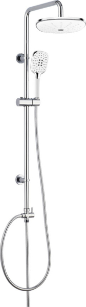 Mereo Sprchový set Sonáta s tyčí, hadicí, ruční a talířovou bílou sprchou CB60101SPA