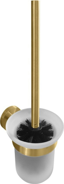 Sapho X-ROUND GOLD WC štětka závěsná, mléčné sklo, zlato mat XR303GB