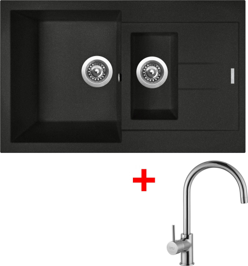 Granitový dřez Sinks AMANDA 780.1 Metalblack + Vitalia G15874
