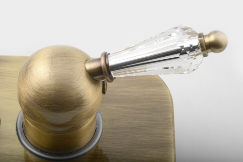 Sapho KIRKÉ CRYSTAL podomítková sprchová baterie, 2 výstupy, páčka krystal, bronz KI42KB