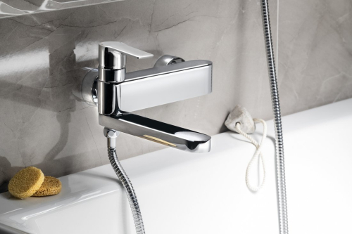 Sapho PAX nástěnná vanová baterie, otočné ramínko, chrom XA101
