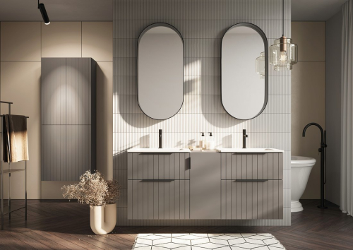 Sapho CIRASA umyvadlová skříňka 59, 2x64x46cm, carina strip CR601-4141S