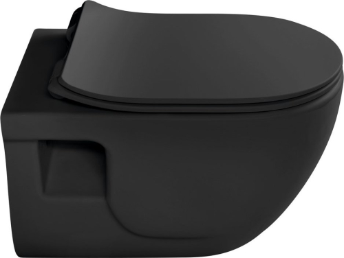 Sapho BRILLA závěsná WC mísa, Rimless, 36, 5x53cm, černá mat 100614-110